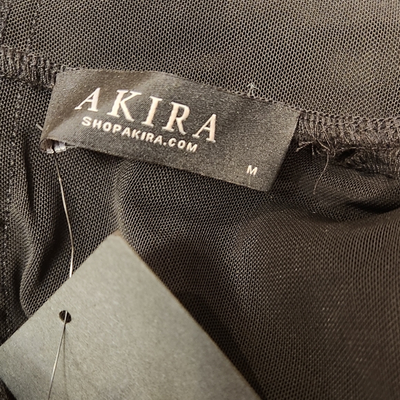 Akira new with tags bandage black dress Medium with feather bottom and sleeves - Picture 8 of 11